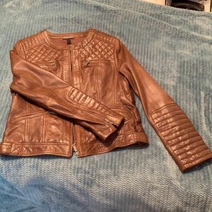 Black Rivet- Brown Leather Jacket